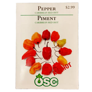 Pepper - Caribbean Red Hot Seeds, OSC