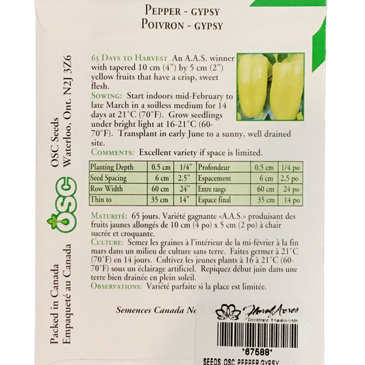 Pepper - Gypsy Seeds, OSC