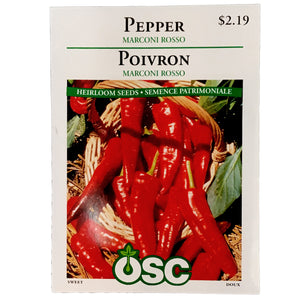 Pepper - Marconi Rosso Seeds, OSC