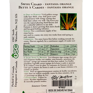 Swiss Chard - Fantasia Orange Seeds, OSC
