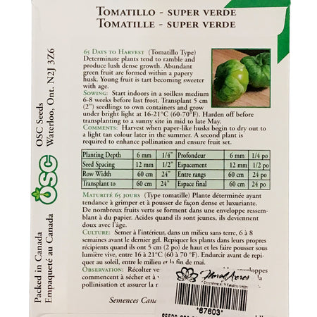 Tomatillo - Super Verde Seeds, OSC