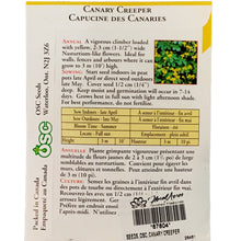 Load image into Gallery viewer, Canary Creeper Nasturtium Seeds, OSC
