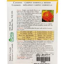 Load image into Gallery viewer, Cosmos - Carpet Formula Mixed Seeds, OSC
