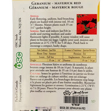 Load image into Gallery viewer, Geranium - Maverick Red Seeds, OSC
