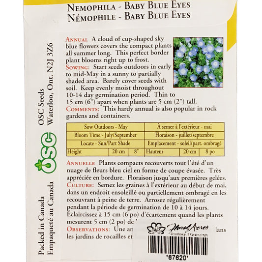 Nemophila - Baby Blue Eyes Seeds, OSC