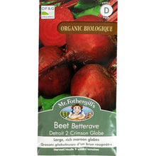 Load image into Gallery viewer, Beetroot - Detroit 2 Organic Seeds, Mr Fothergills
