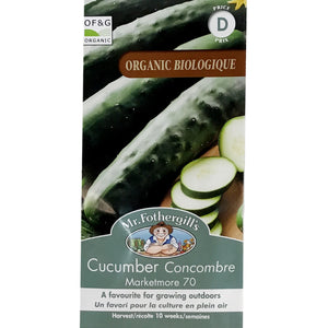 Cucumber - Marketmore 70 Org Seeds, Fothergill's