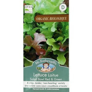 Lettuce - Salad Bowl Organic Seeds, Mr Fothergills