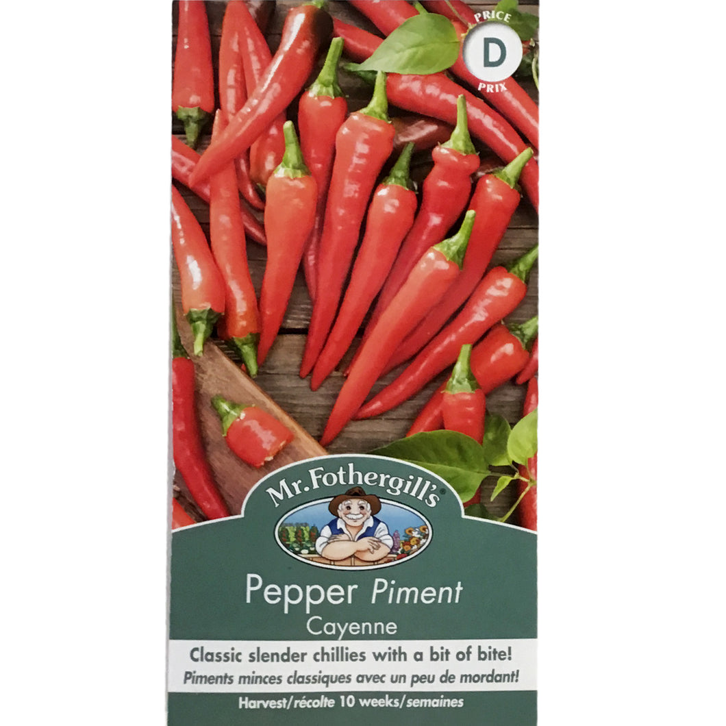Pepper - Cayenne Seeds, Mr Fothergill's