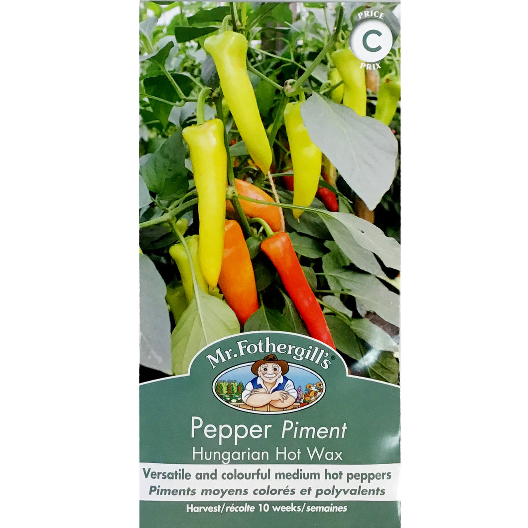 Pepper - Hungarian Hot Wax Seeds, Mr Fothergill's