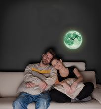 Load image into Gallery viewer, Glow in the Dark Moon Wall Clock
