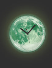 Load image into Gallery viewer, Glow in the Dark Moon Wall Clock
