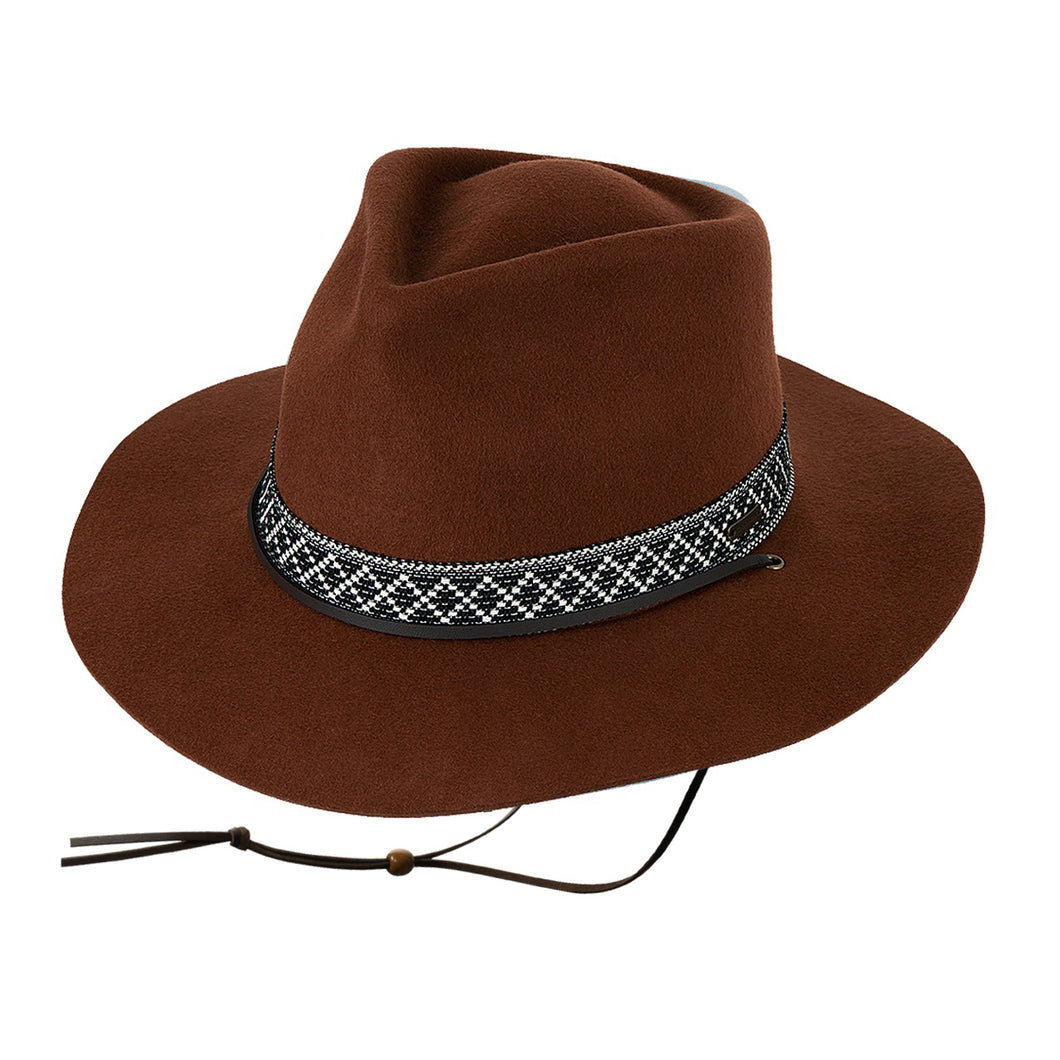 Ladies Wide Brim Hat, Phoenix, Chestnut, Medium