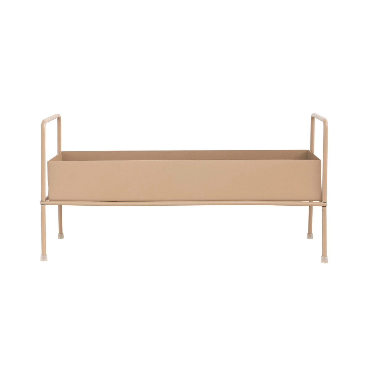 Planter, 20in, Metal with Stand, Matte Iced Coffee