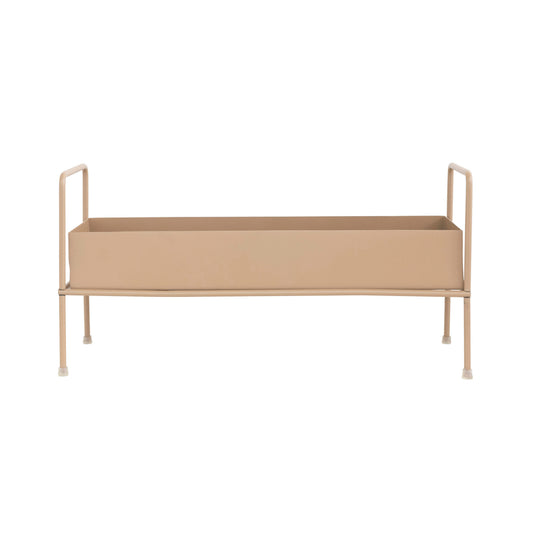 Planter, 20in, Metal with Stand, Matte Iced Coffee