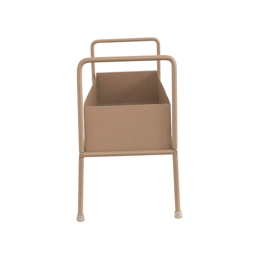 Planter, 20in, Metal with Stand, Matte Iced Coffee
