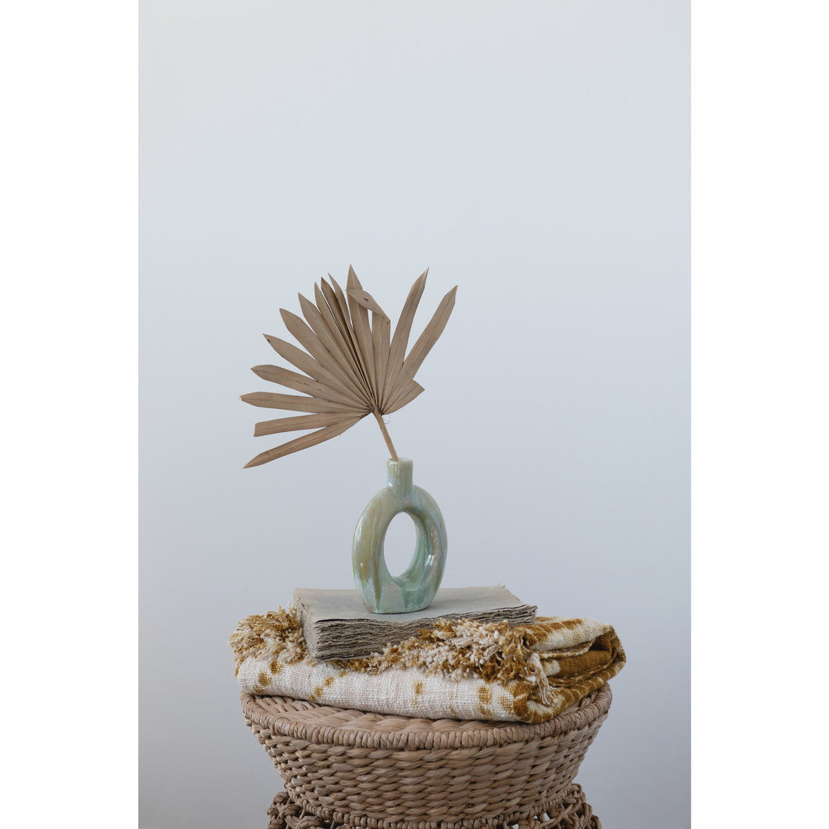 Vase, Stoneware, Cut-Out with Opal Reactive Glaze