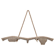 Teak Wood Cow Yoke Wall Decor with Rope