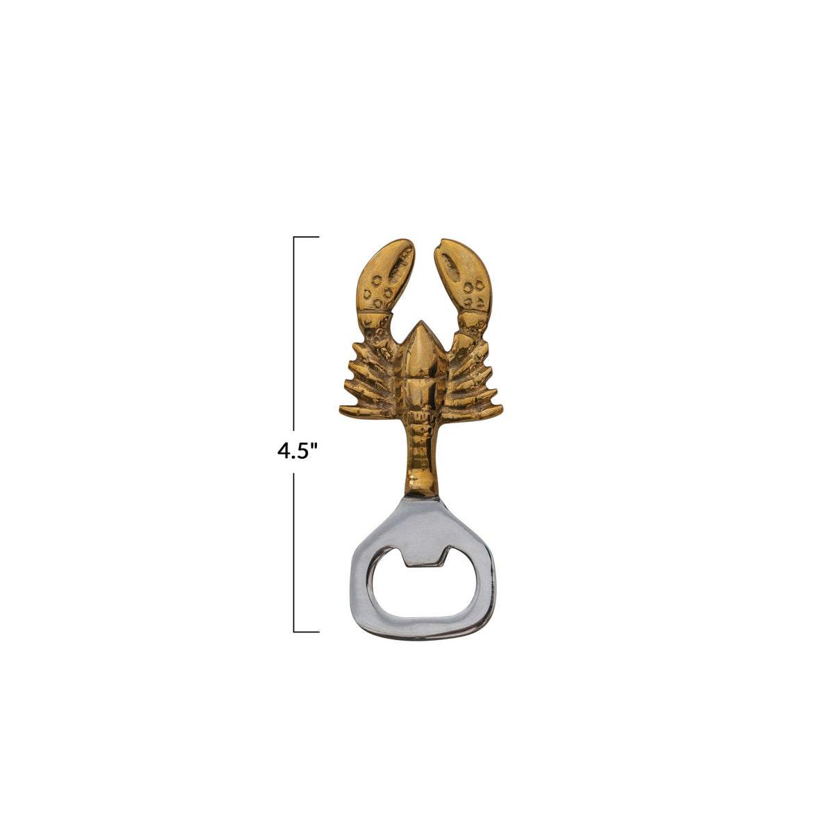 Stainless Steel & Cast Brass Lobster Bottle Opener