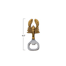 Load image into Gallery viewer, Stainless Steel &amp; Cast Brass Lobster Bottle Opener
