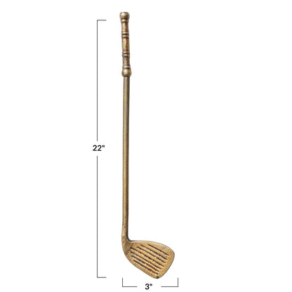 Cast Aluminum Antique Brass Finish Golf Club Decor
