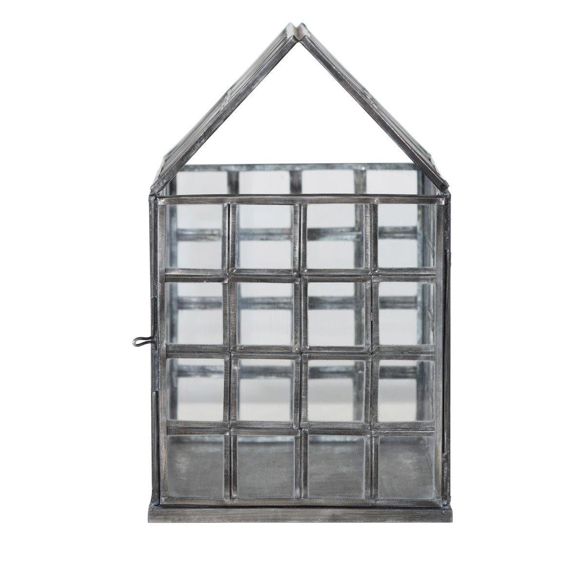 Metal and Glass Greenhouse Terrarium, 10in