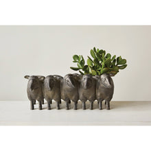 Load image into Gallery viewer, Resin Sheep Planter, Distressed Iron Finish, 13in
