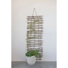 Load image into Gallery viewer, Handmade Wood and Jute Wall Trellis
