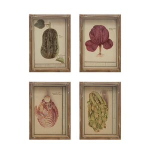 Framed Vintage Vegetable Print Wall Art, 4 Styles