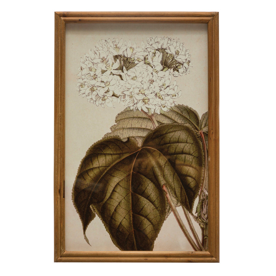 Framed Vintage Flower Print Wall Art, 2 Styles