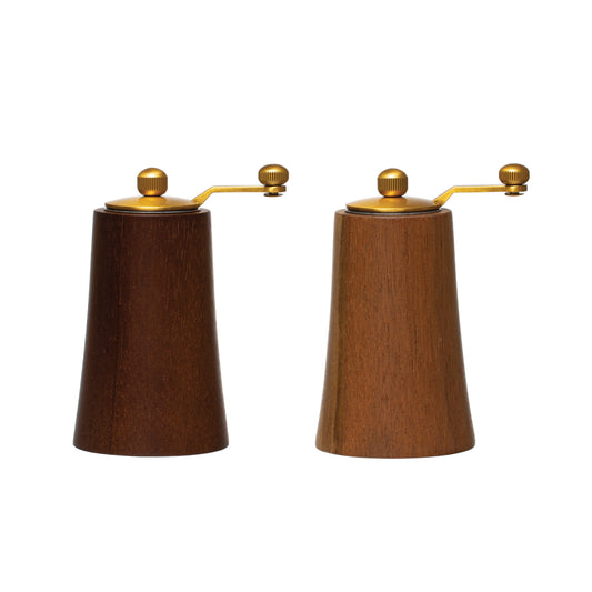 Acacia Wood & Stainless Steel Salt & Pepper Mills