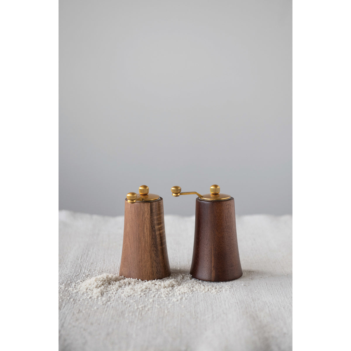 Acacia Wood & Stainless Steel Salt & Pepper Mills