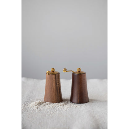Acacia Wood & Stainless Steel Salt & Pepper Mills