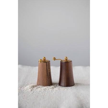 Acacia Wood & Stainless Steel Salt & Pepper Mills