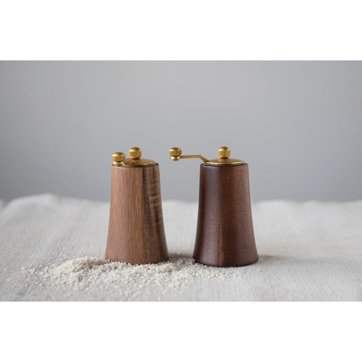 Acacia Wood & Stainless Steel Salt & Pepper Mills