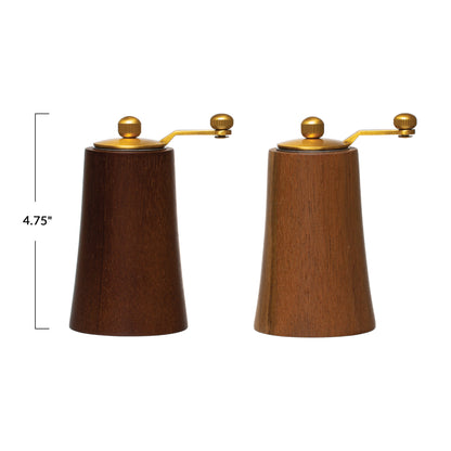 Acacia Wood & Stainless Steel Salt & Pepper Mills