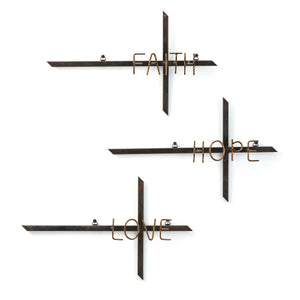 Metal Cross Wall Decor with Sentiment, 3 Styles