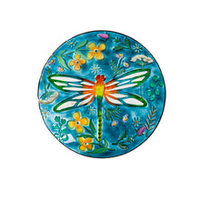 Load image into Gallery viewer, Embossed Glass Bird Bath, Dragonfly Meadow, 18in
