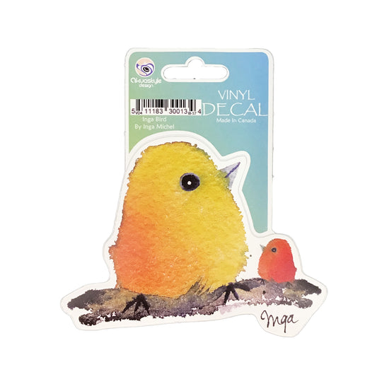 Inga Bird Series Vinyl Decal, Yellow & Orange Duo