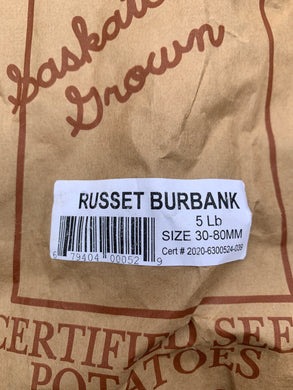 Seed Potato - Burbank Russet, 5lb Bag - Floral Acres Greenhouse & Garden Centre