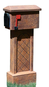 Cement Mailbox, Tiled Design, 54in