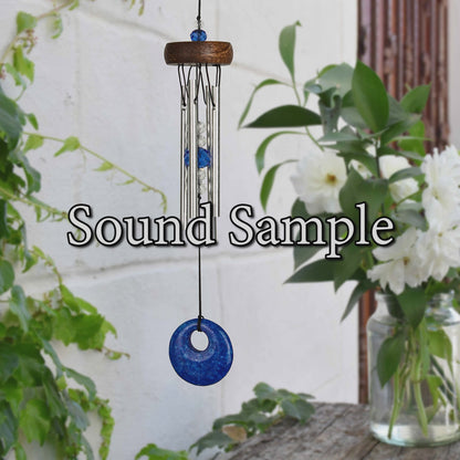 Mini Stone Wind Chime, Blue, 10in