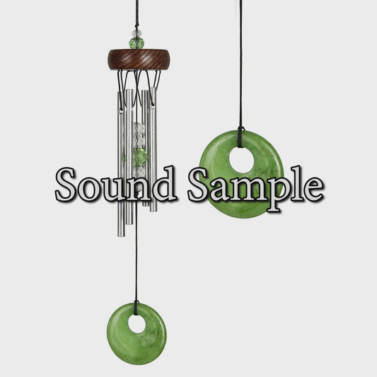 Mini Stone Wind Chime, Green, 10in