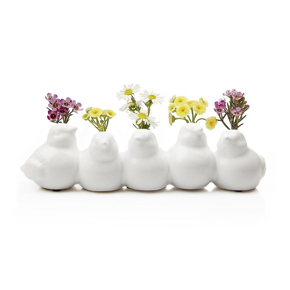 Vase, Sisken Birds, White - Floral Acres Greenhouse & Garden Centre